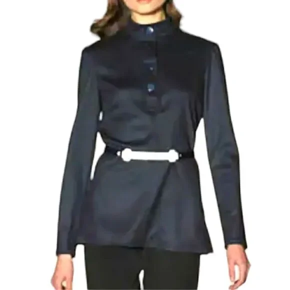 Tommy Hilfiger Special Edition Italian Wool Tunic M Top Henley Y2K Academia Vtg‎